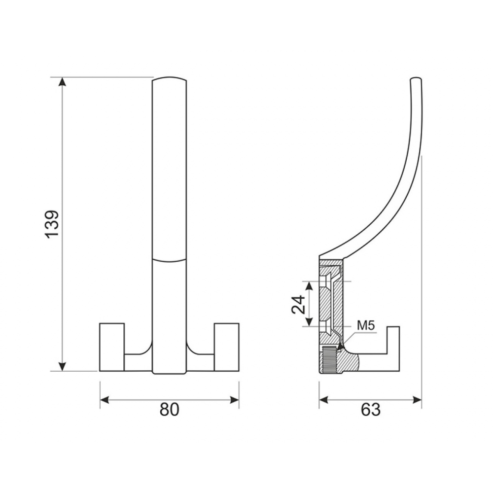 Гачок WL 04 G6 Хром Матовий СтандартЛайн.