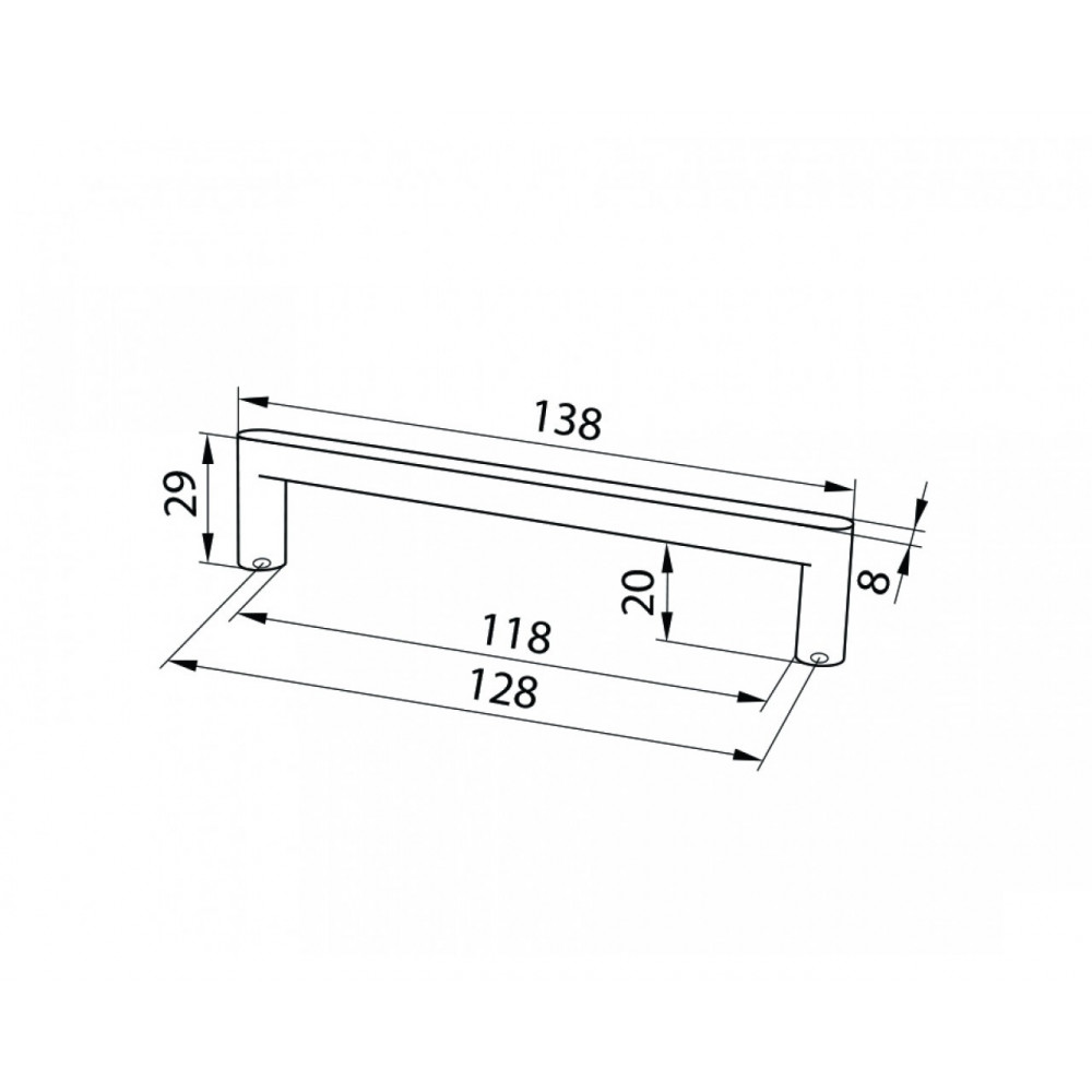 Ручка DL 42/128 G2 дуга Хром ДС СтандартЛайн // Ручка DL 42/128 WHT-RM дуга Белый Матовый ДС СтандартЛайн.
